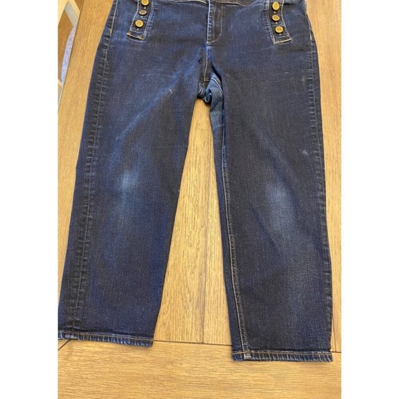 Talbots Petites 16P Blue Jeans Button-Accent Cropped Straight Jeans - Picture 14 of 16